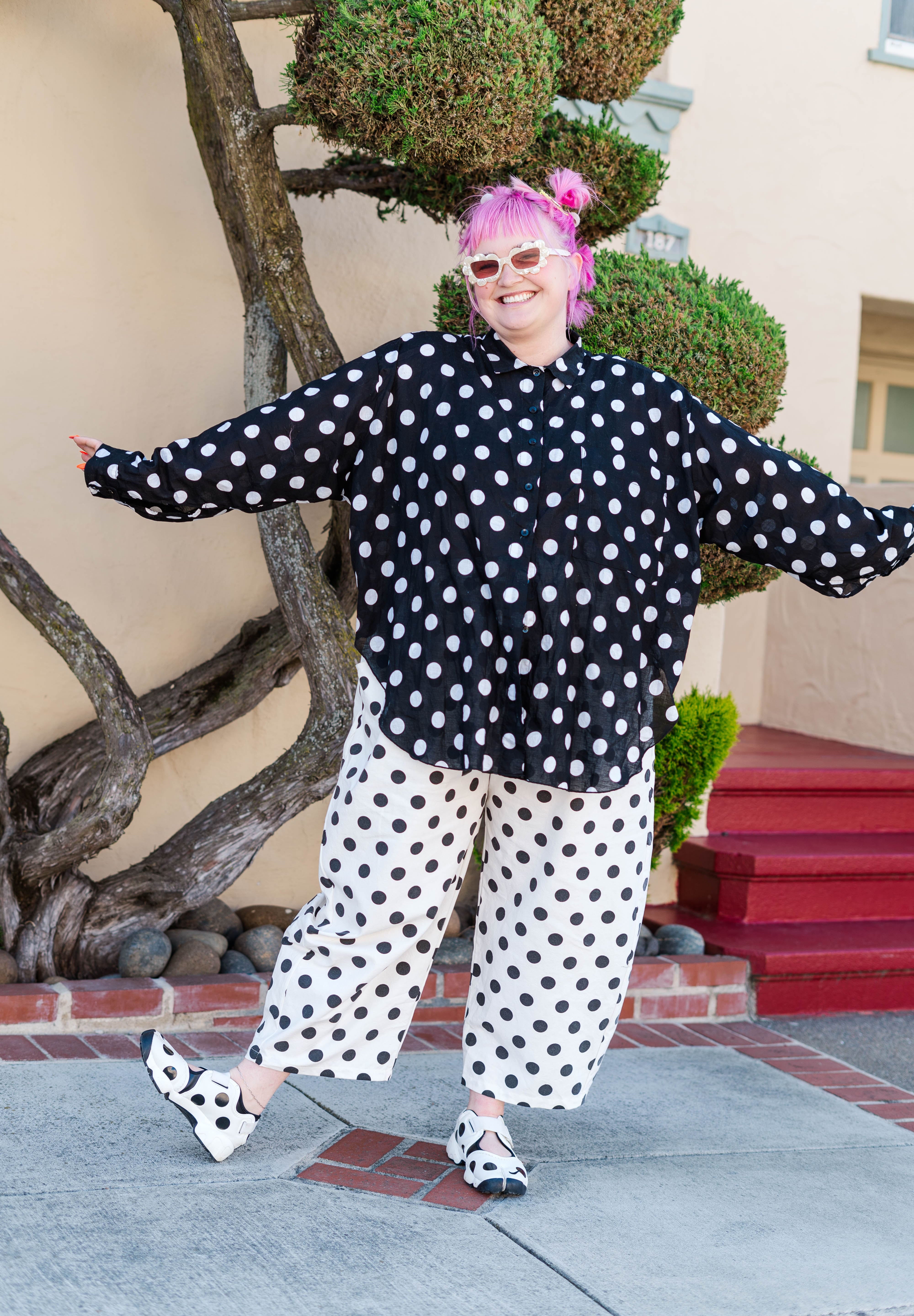 Black Polka Dot SVLS Top