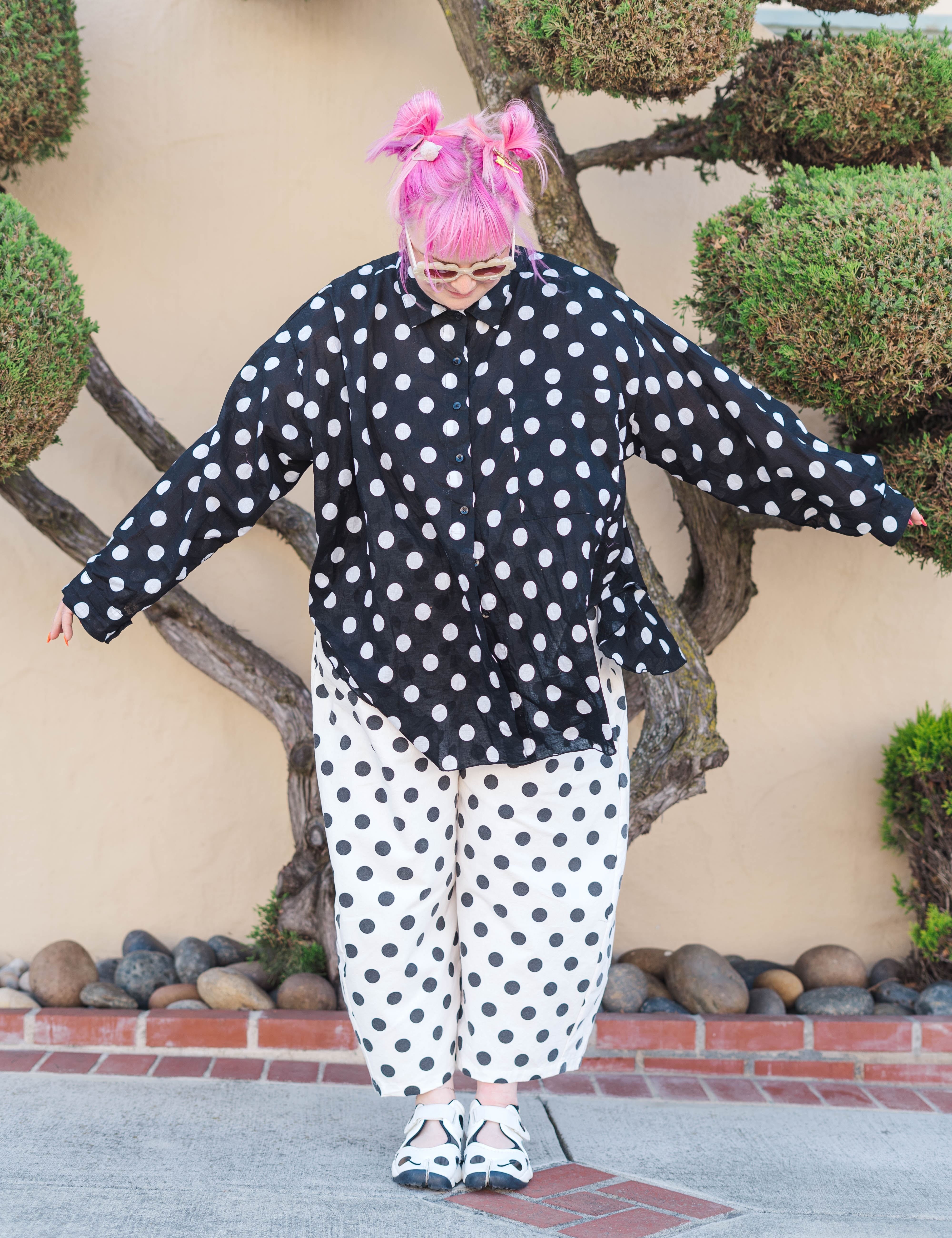 Black Polka Dot SVLS Top