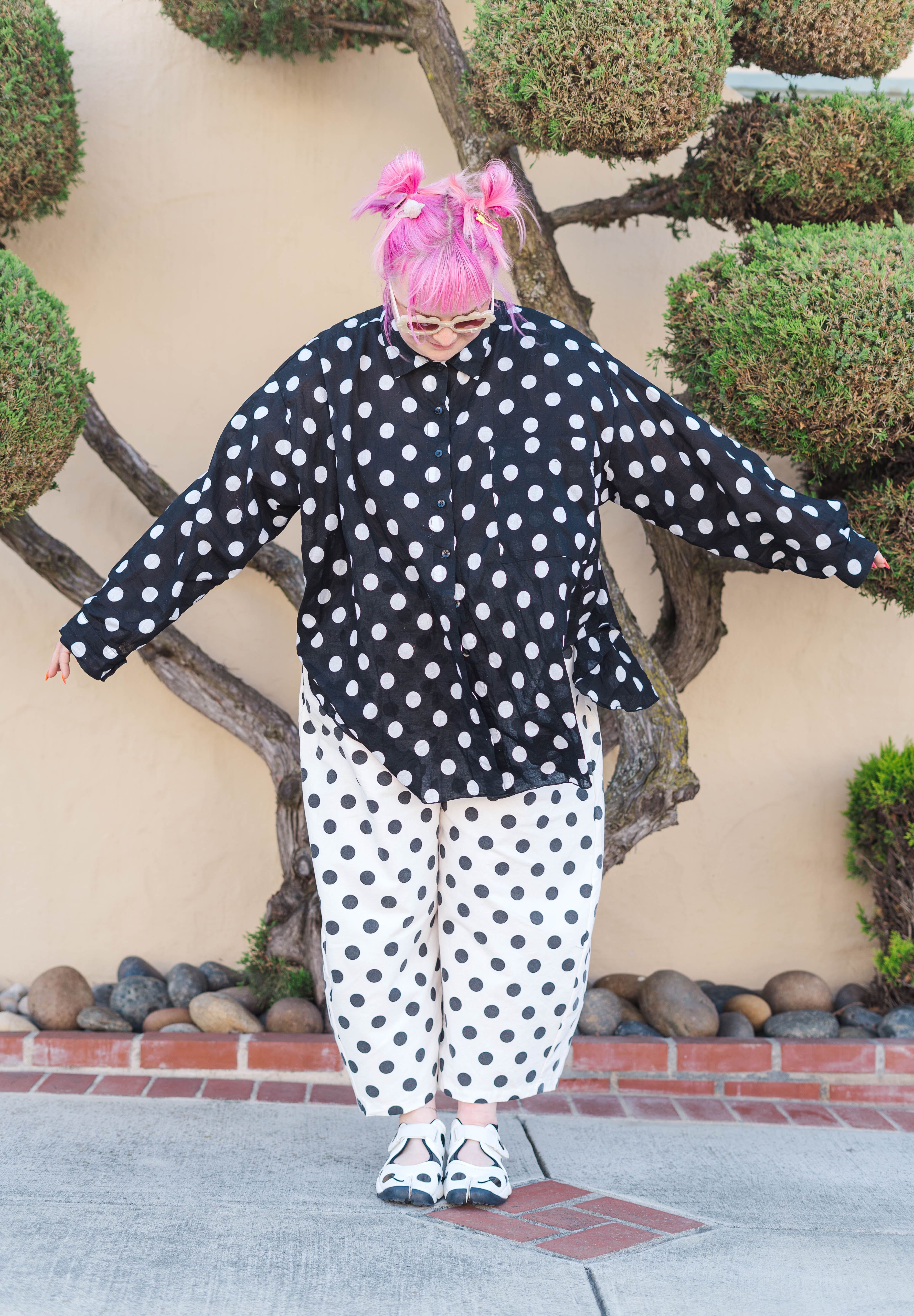 Black Polka Dot SVLS Top