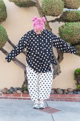 BLACK POLKA DOT SEPTEMBER TOP