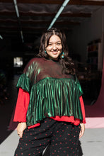 Green Tinsel Mushroom Top