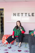 Green Tinsel Mushroom Top