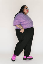 Black Twill Barrel Pant