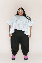 Black Twill Barrel Pant