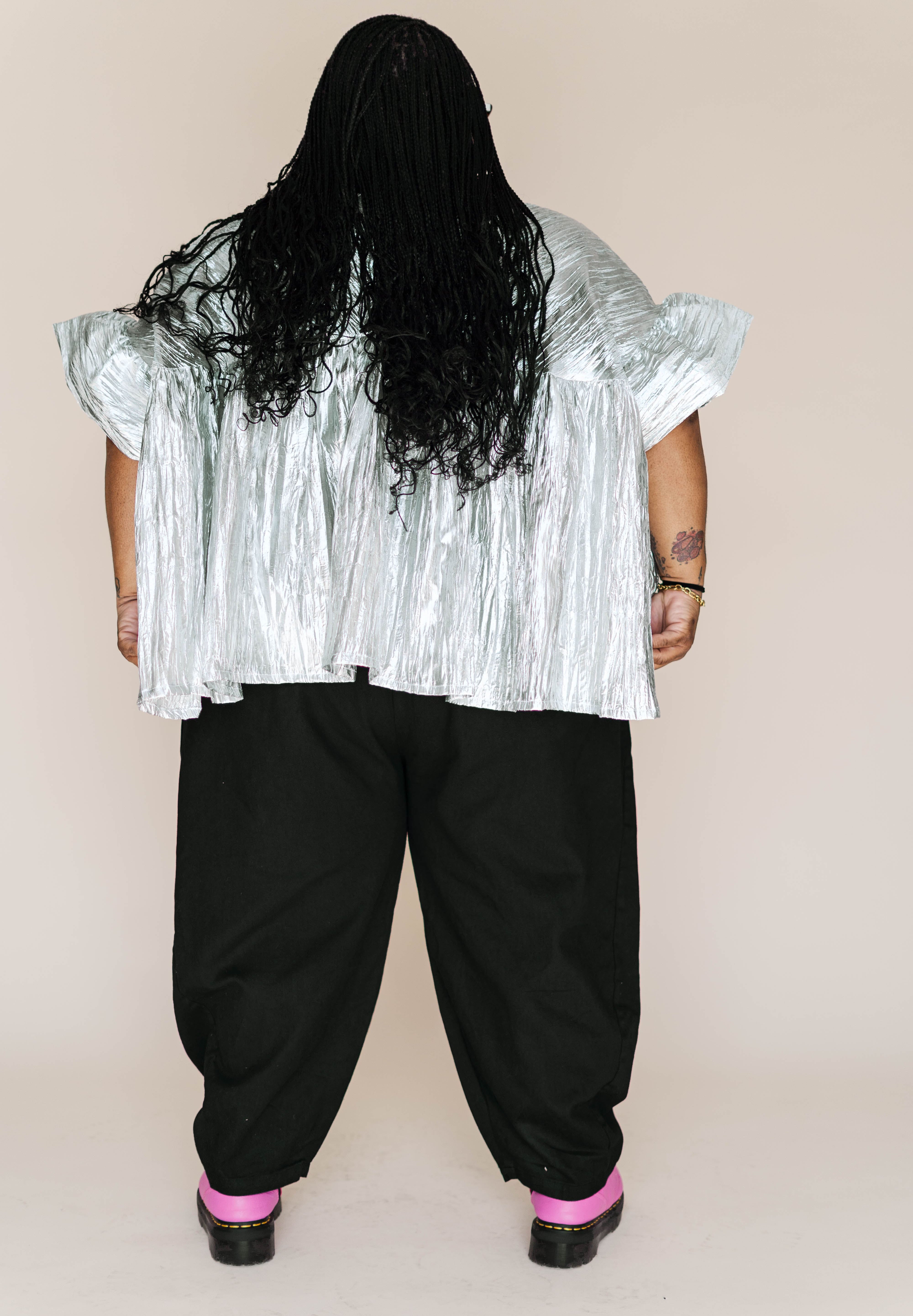SILVER METALLIC MUSHROOM TOP