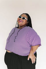 LILAC STRIPE FAVORITE TEE
