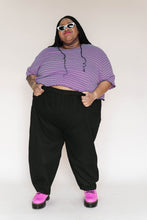 Black Twill Barrel Pant