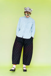Bleached Floral Chambray SVLS Top