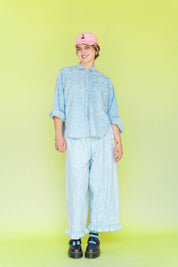 Bleached Floral Chambray SVLS Top