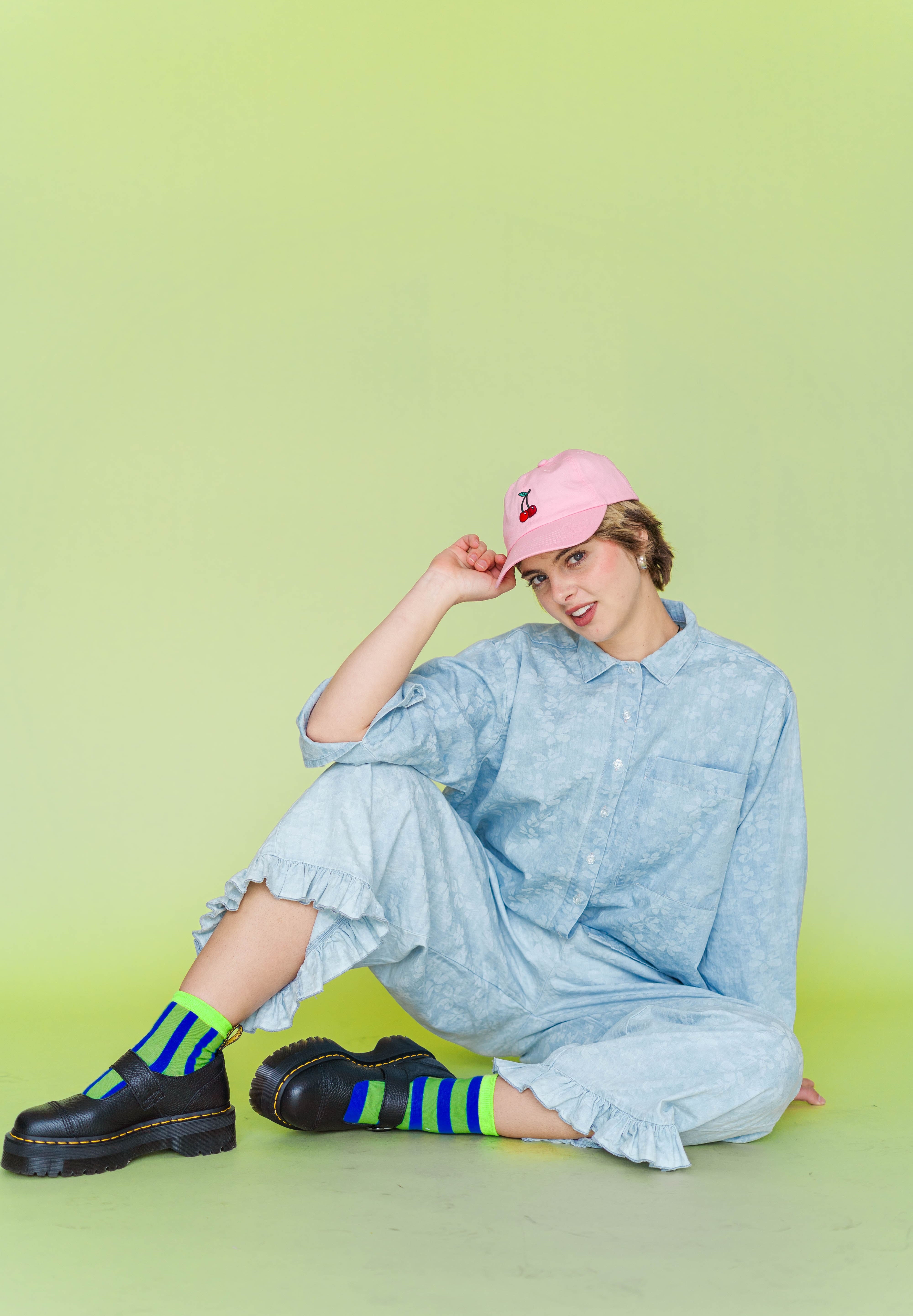 Bleached Floral Chambray SVLS Top