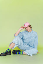 Bleached Floral Chambray SVLS Top