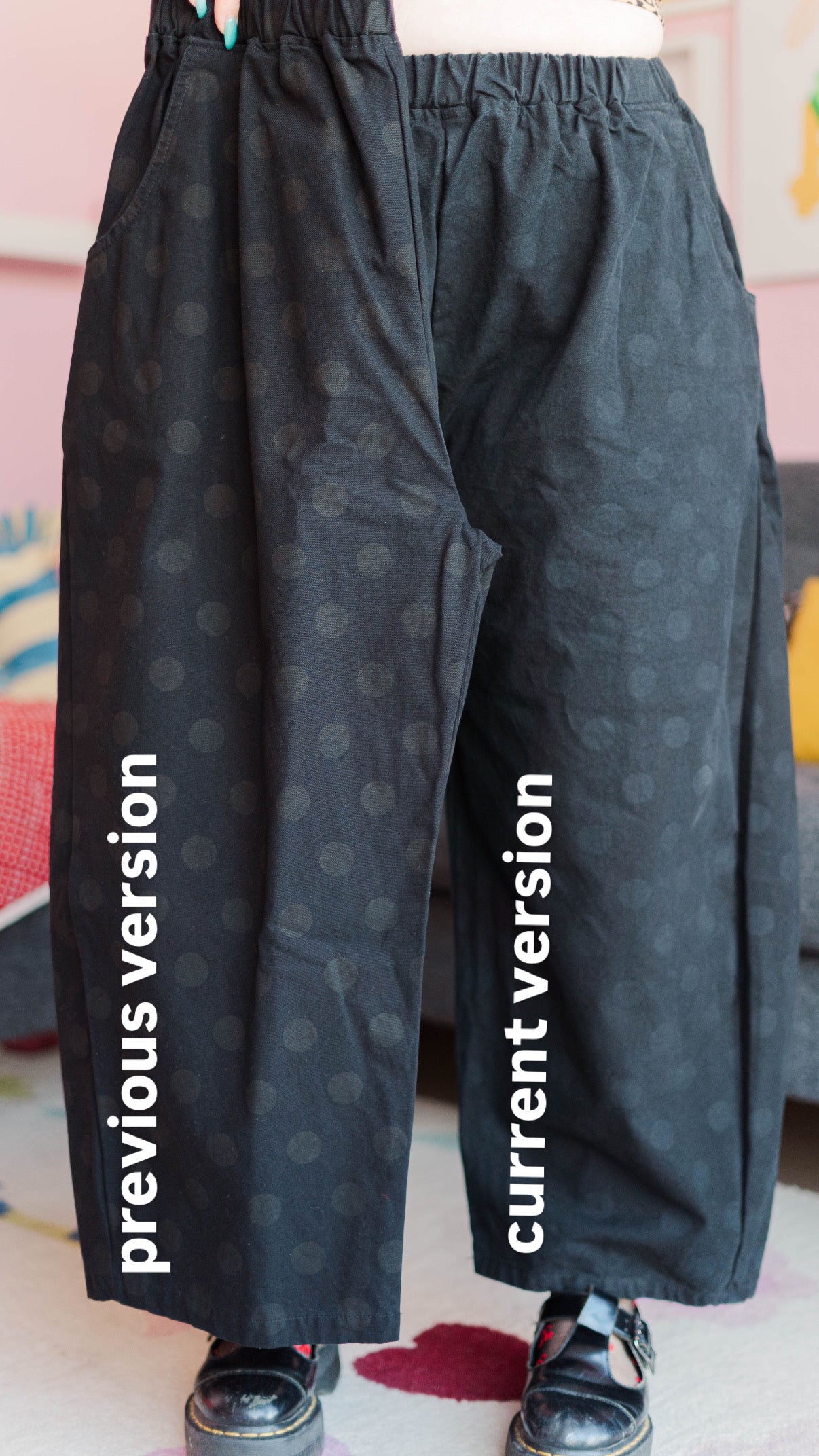 BLACK POLKA DOT BALLOON PANT