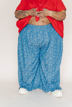 Light Floral Chambray Ruffle Pants