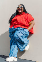 Light Floral Chambray Ruffle Pants