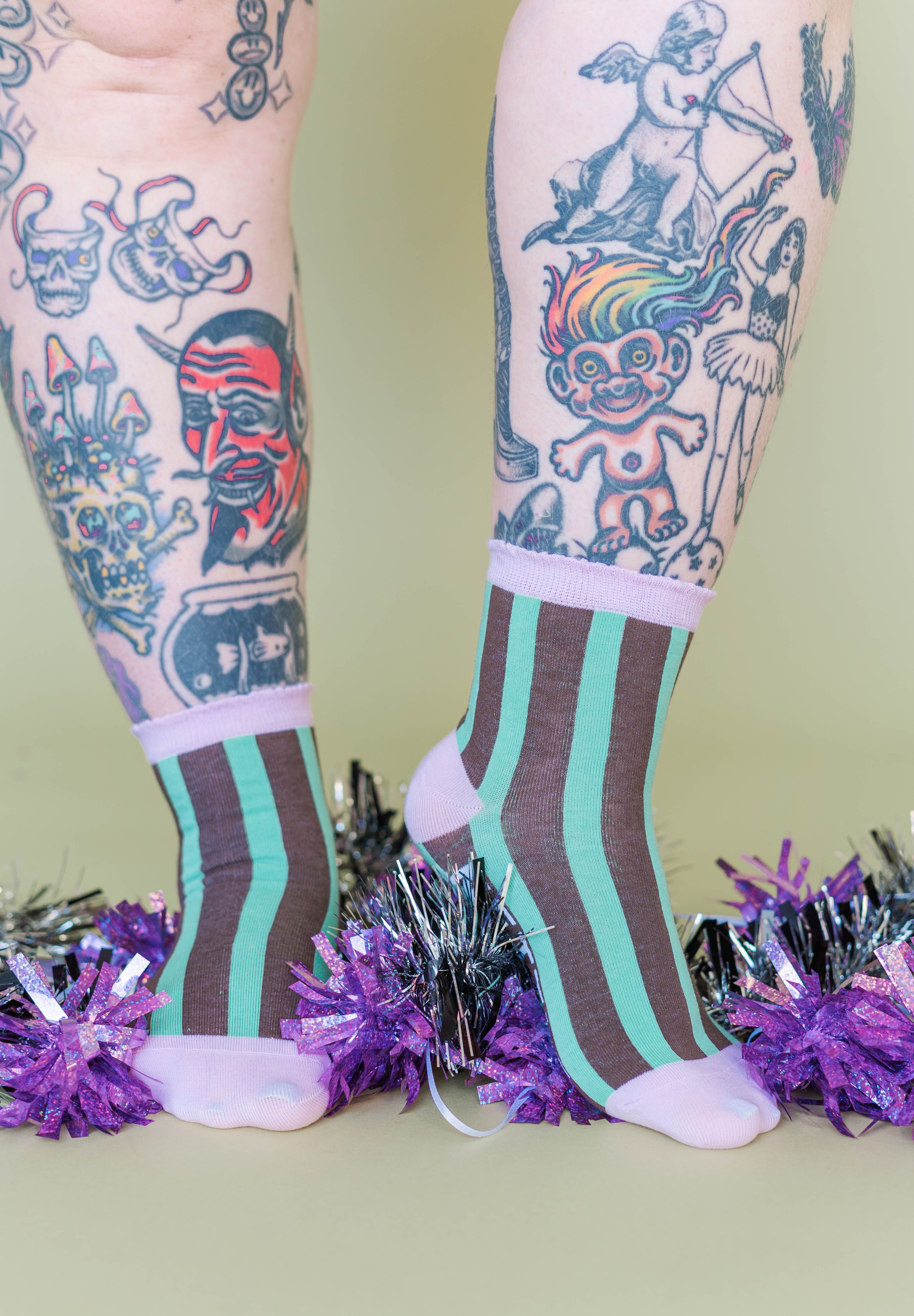 CHOCOLATE STRIPE SOCKS