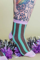 CHOCOLATE STRIPE SOCKS