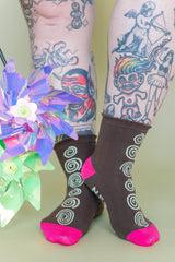 CHOCOLATE SPIRAL SOCKS