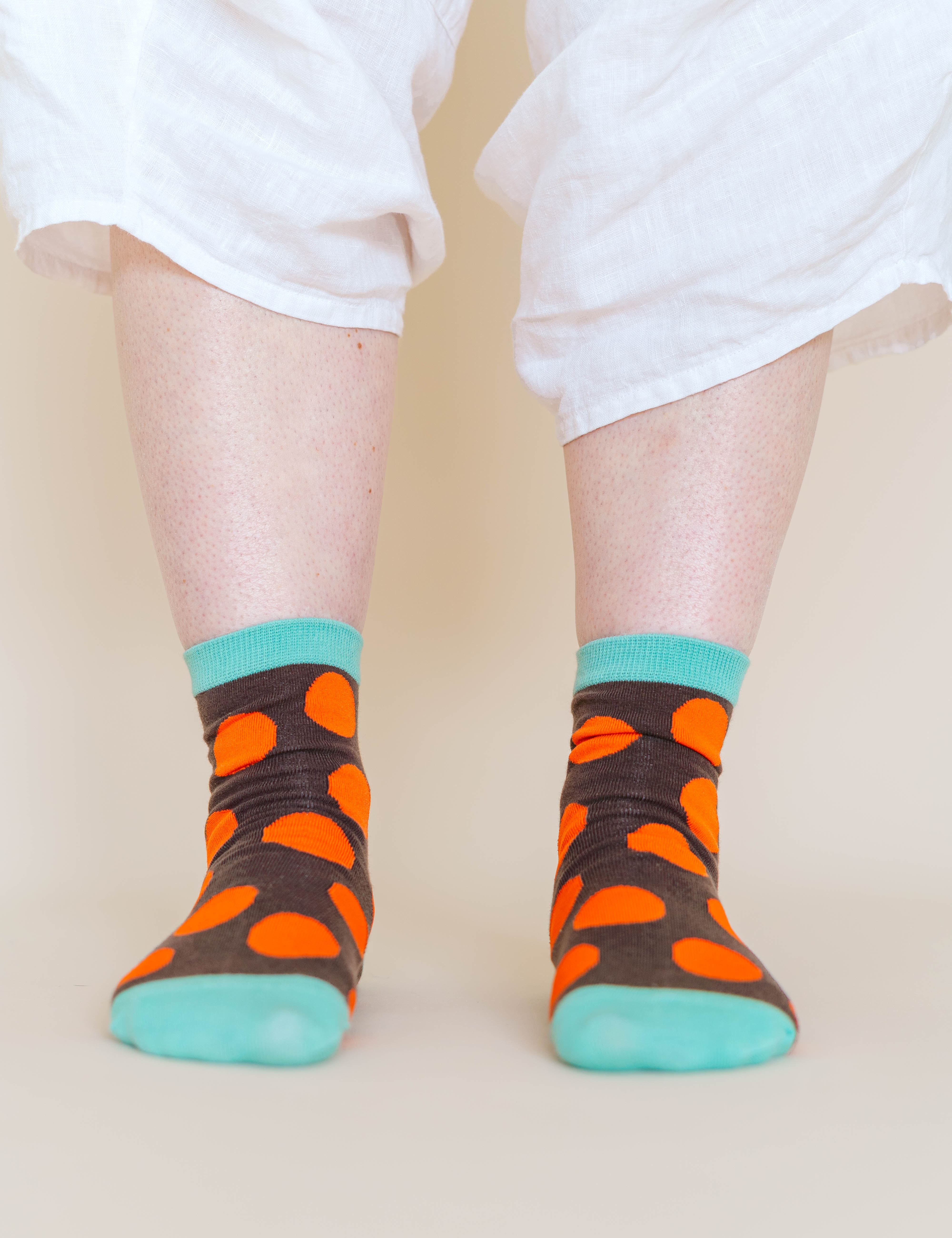 Chocolate Orange Dot Socks