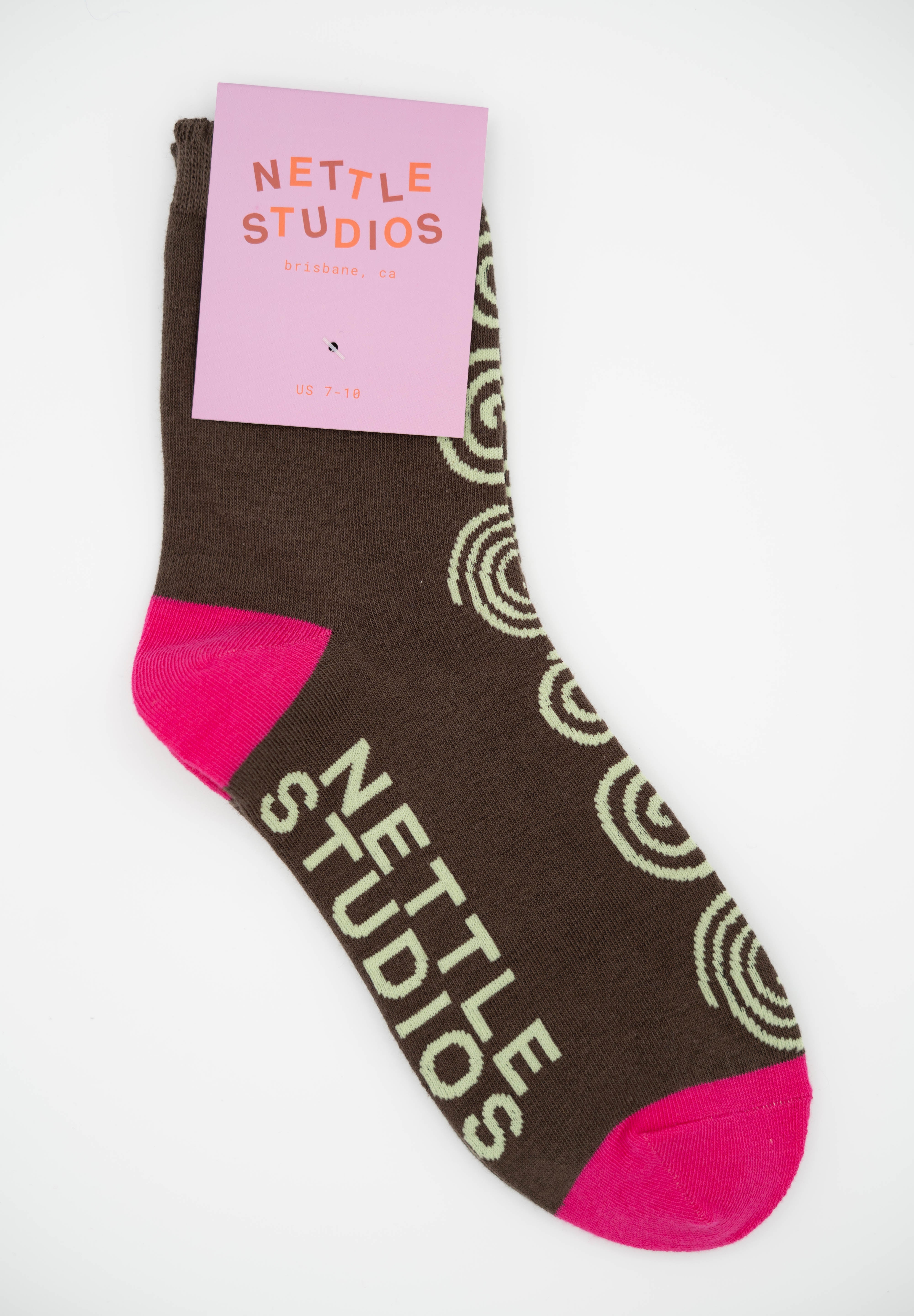 CHOCOLATE SPIRAL SOCKS