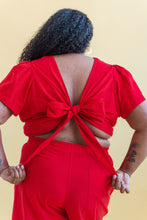 Tied Top in Cherry Linen (RTS)