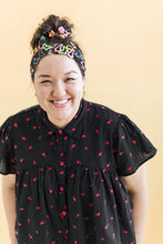 Button Mushroom Top in Black Cherry Cotton (RTS)