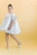 Mini Mushroom Dress in Silver Metallic