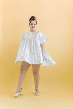 Mini Mushroom Dress in Silver Metallic