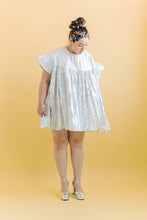 Mini Mushroom Dress in Silver Metallic