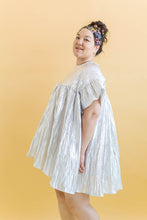 Mini Mushroom Dress in Silver Metallic