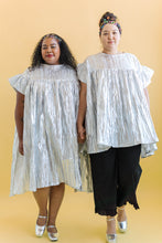 Mini Mushroom Dress in Silver Metallic