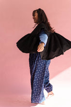 Black Crinkle Mushroom Top