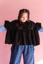 Black Crinkle Mushroom Top