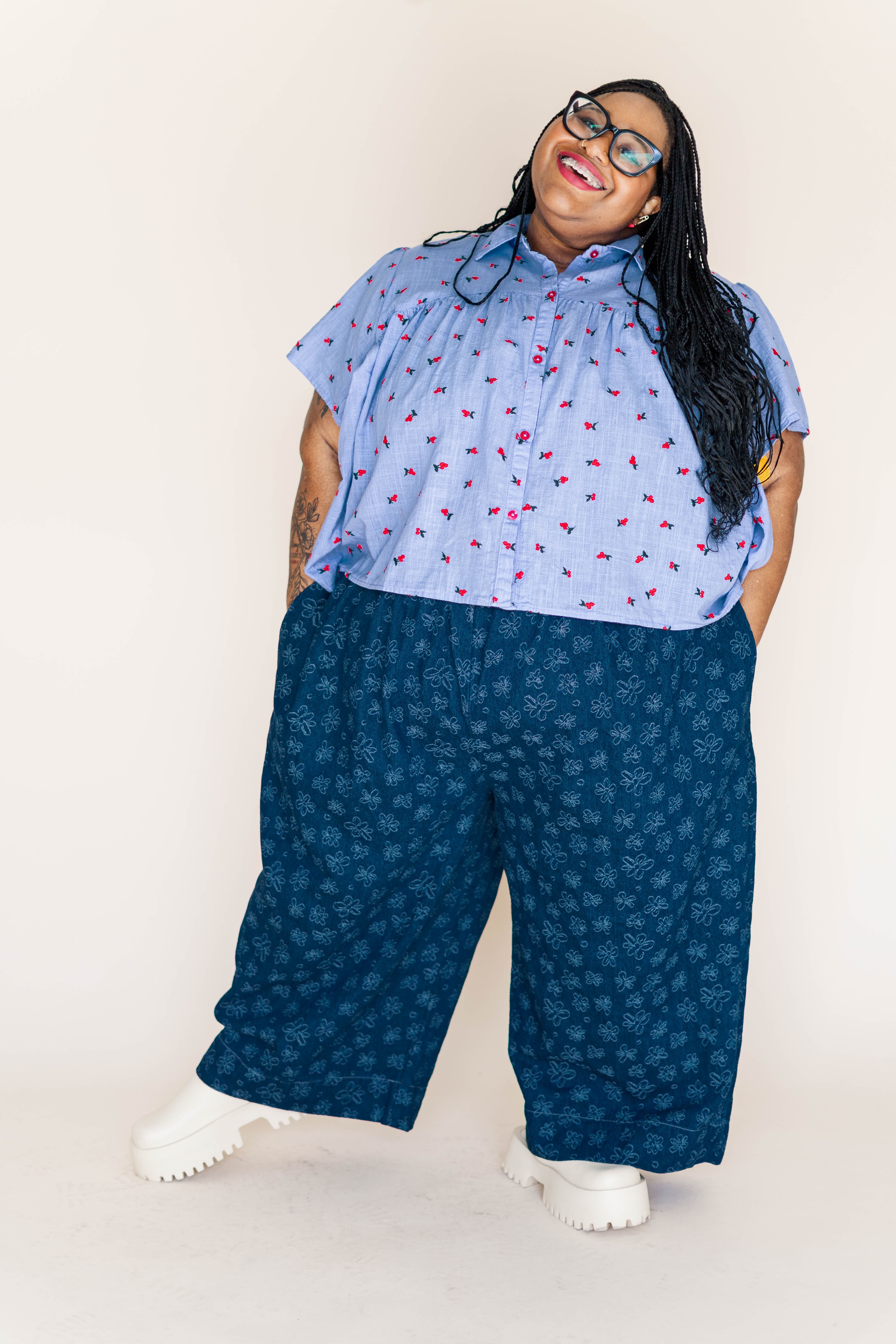 DARK DAISY DENIM MID EASY PANT – Nettle Studios