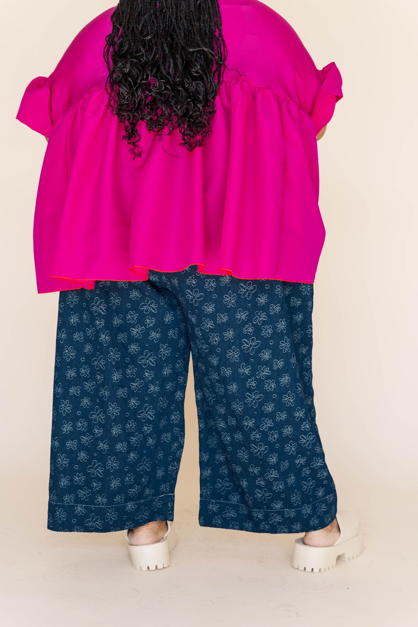 Dark Daisy Denim Mid Easy Pant – Nettle Studios