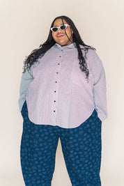 Striped Linen Soft Volume Top