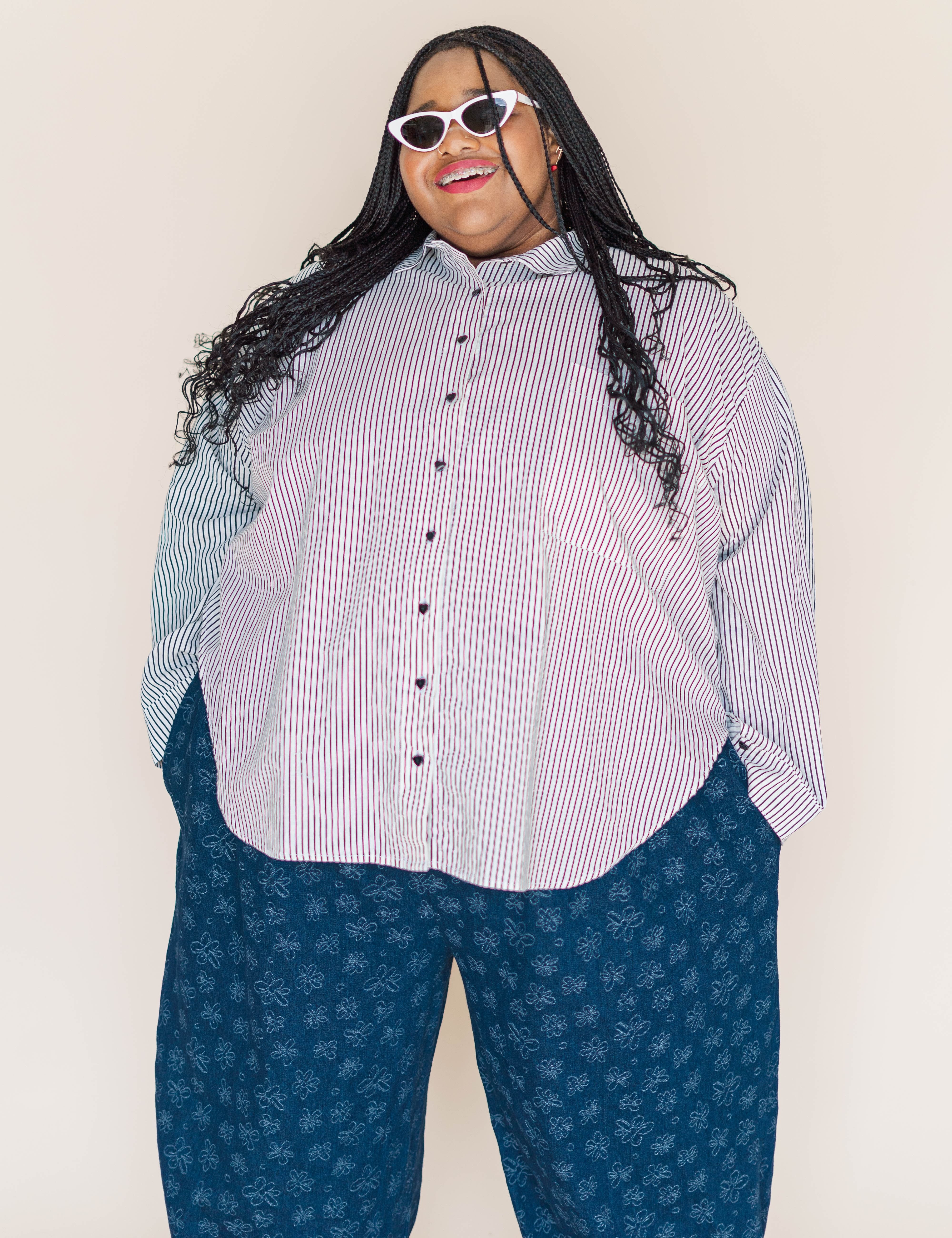 Striped Linen Soft Volume Top