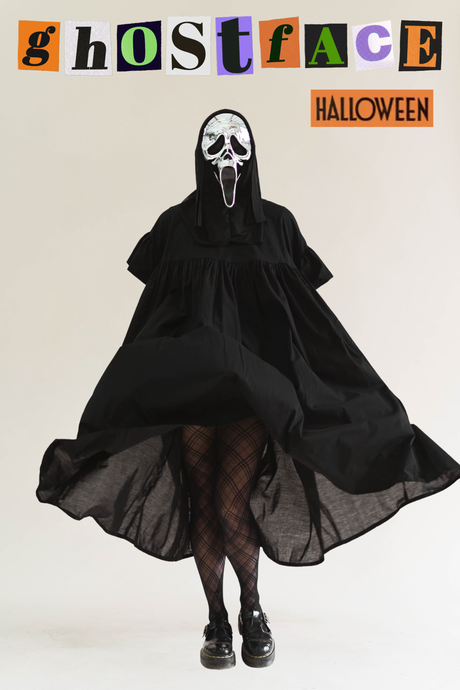 Black Cotton Mushroom Dress