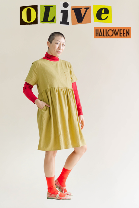 Chartreuse Linen Everyday Dress