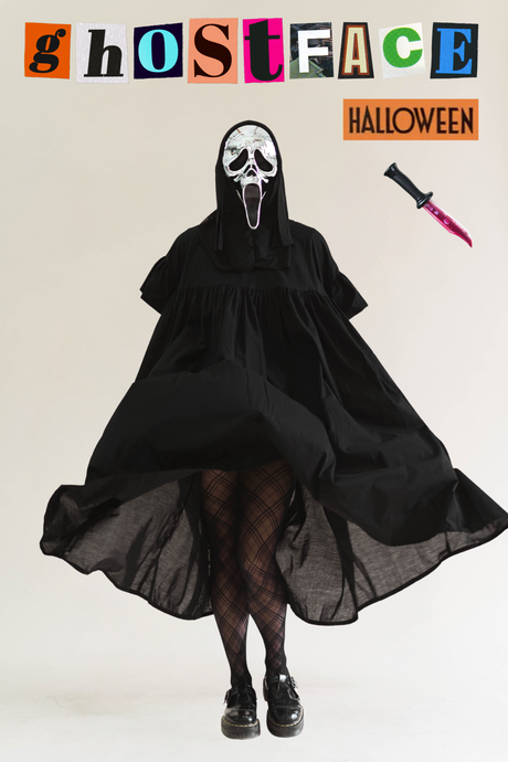 Black Cotton Mushroom Dress