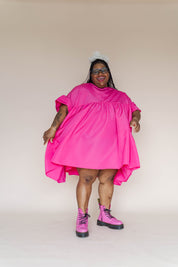 Hot Pink Mini Mushroom Dress