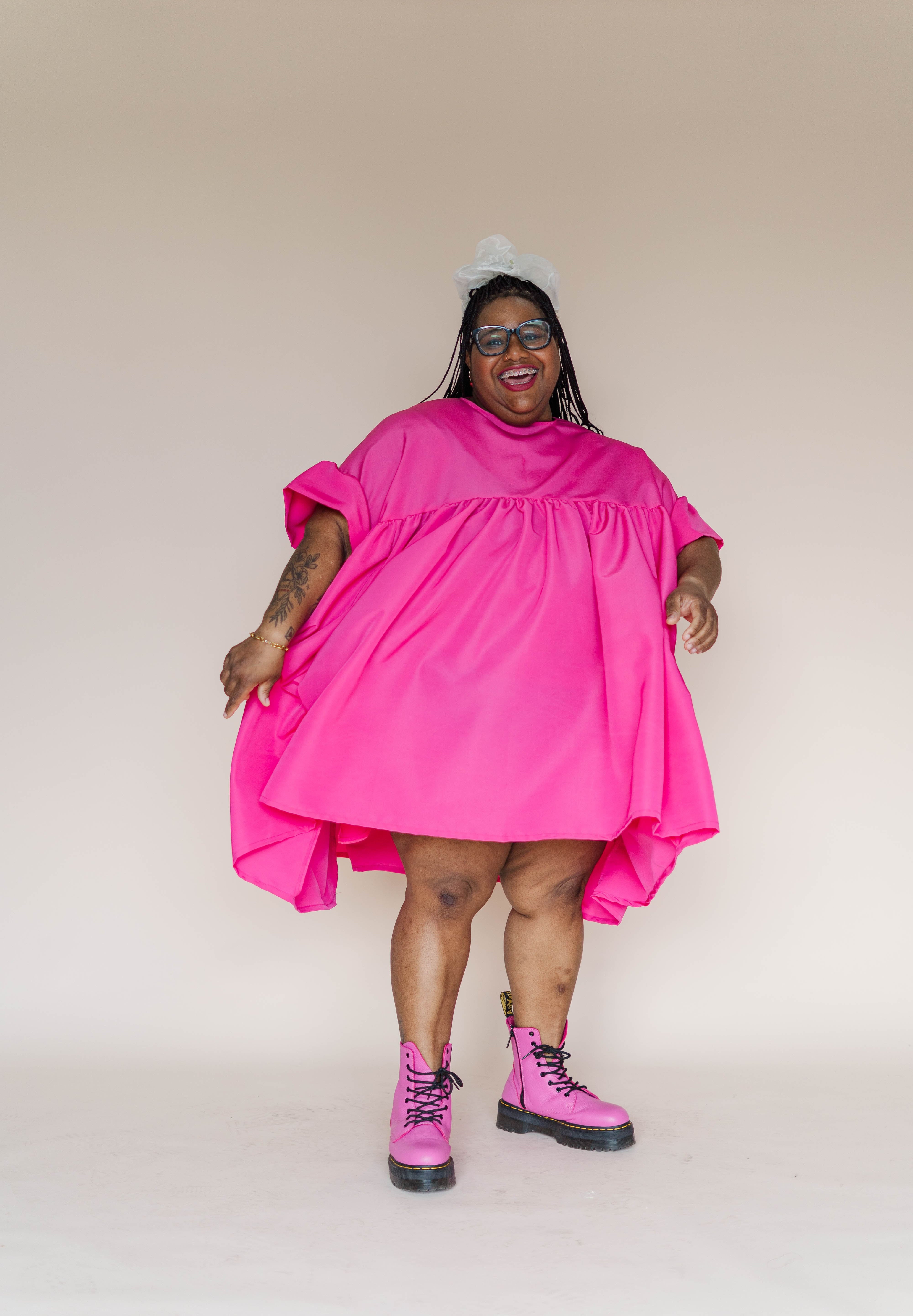 Hot Pink Mini Mushroom Dress