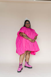 Hot Pink Mini Mushroom Dress