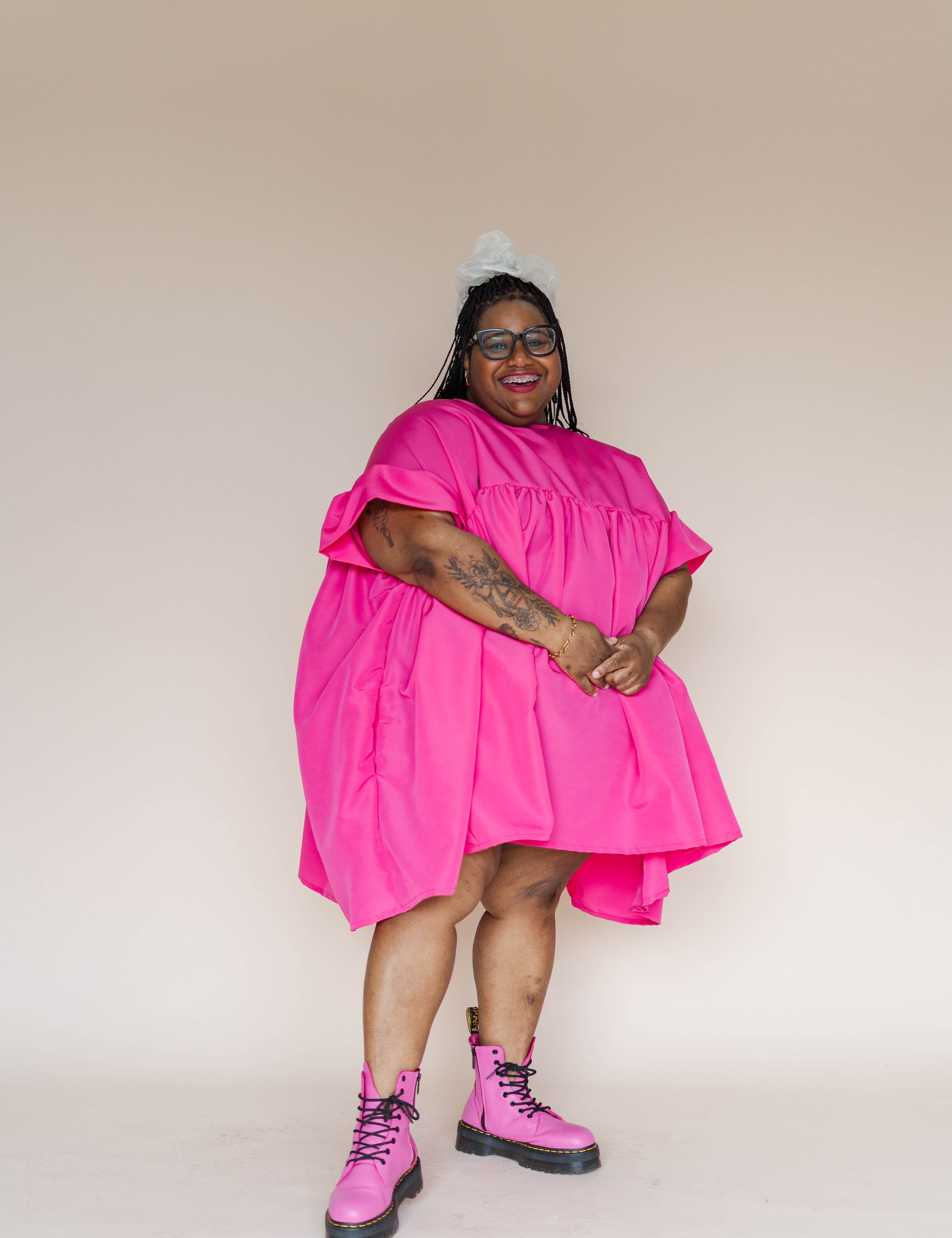 Hot Pink Mini Mushroom Dress