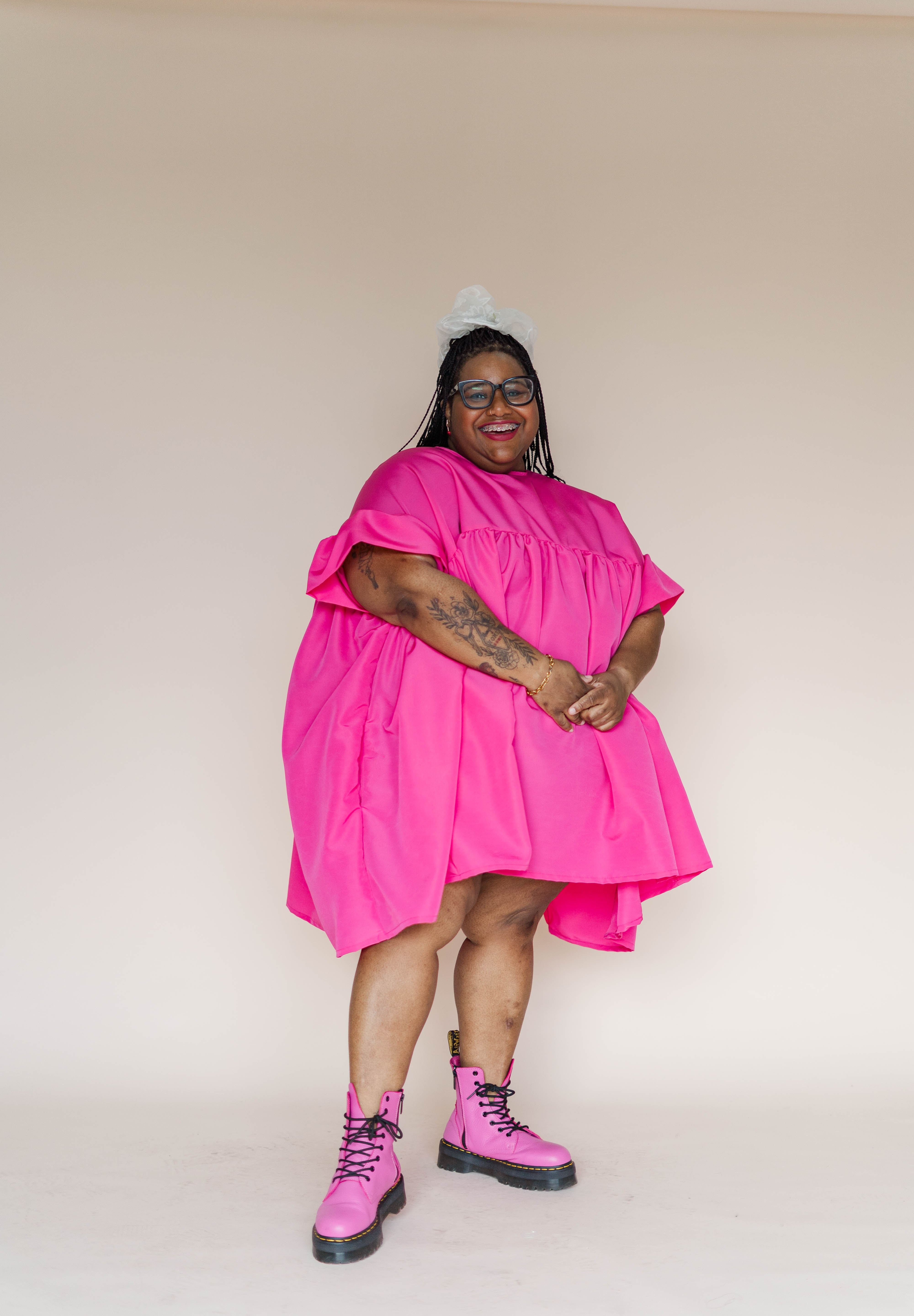 Hot Pink Mini Mushroom Dress