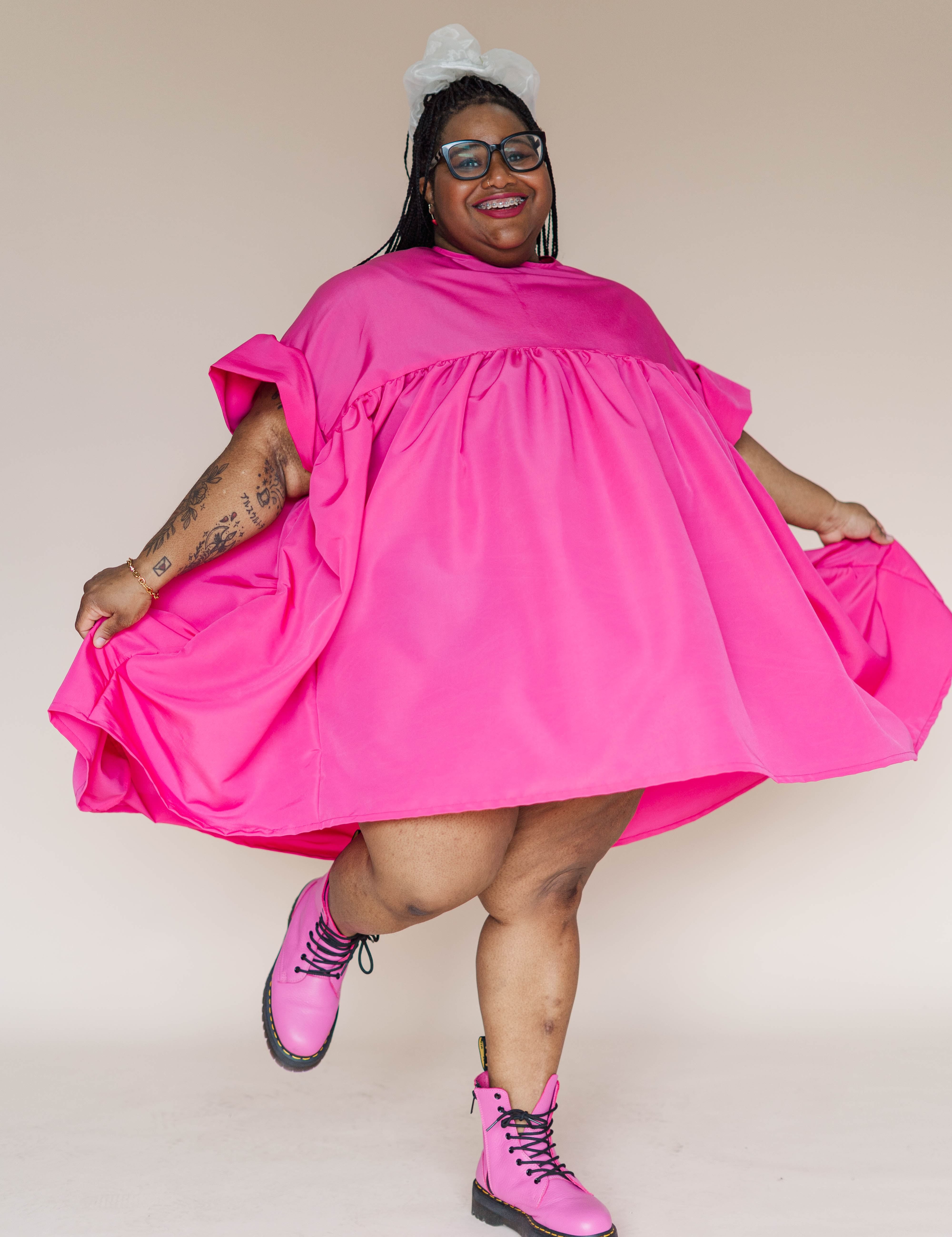 Hot Pink Mini Mushroom Dress