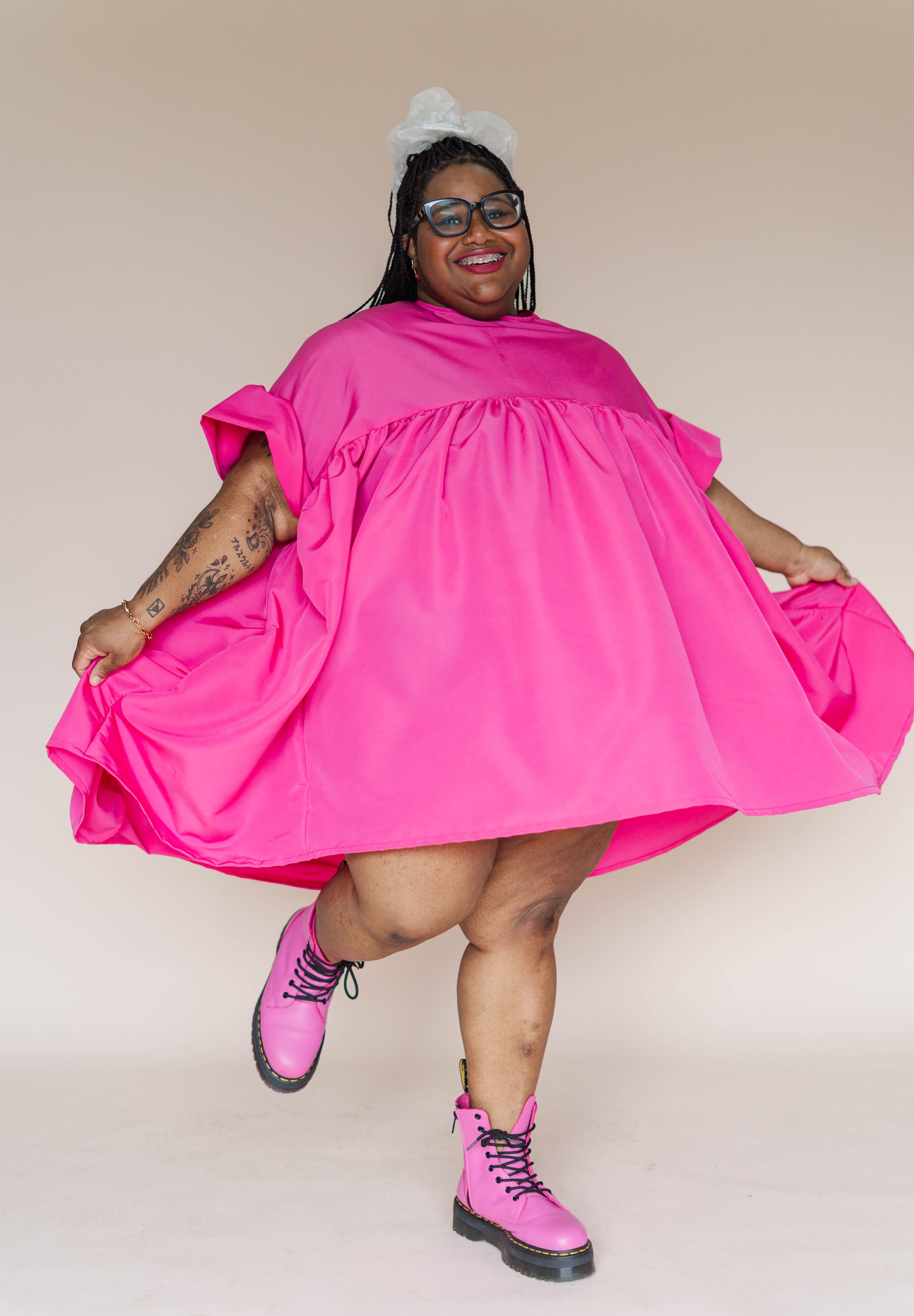 Hot Pink Mini Mushroom Dress