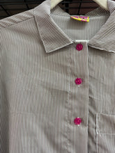 Brown Stripe Polyester Soft Volume Top