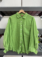Overdyed Acid Green Linen Soft Volume Top