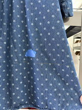 Polka Dot Denim Soft Volume Shirt Dress (OS+)