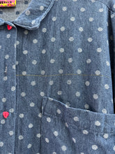 Polka Dot Denim Soft Volume Shirt Dress (OS)